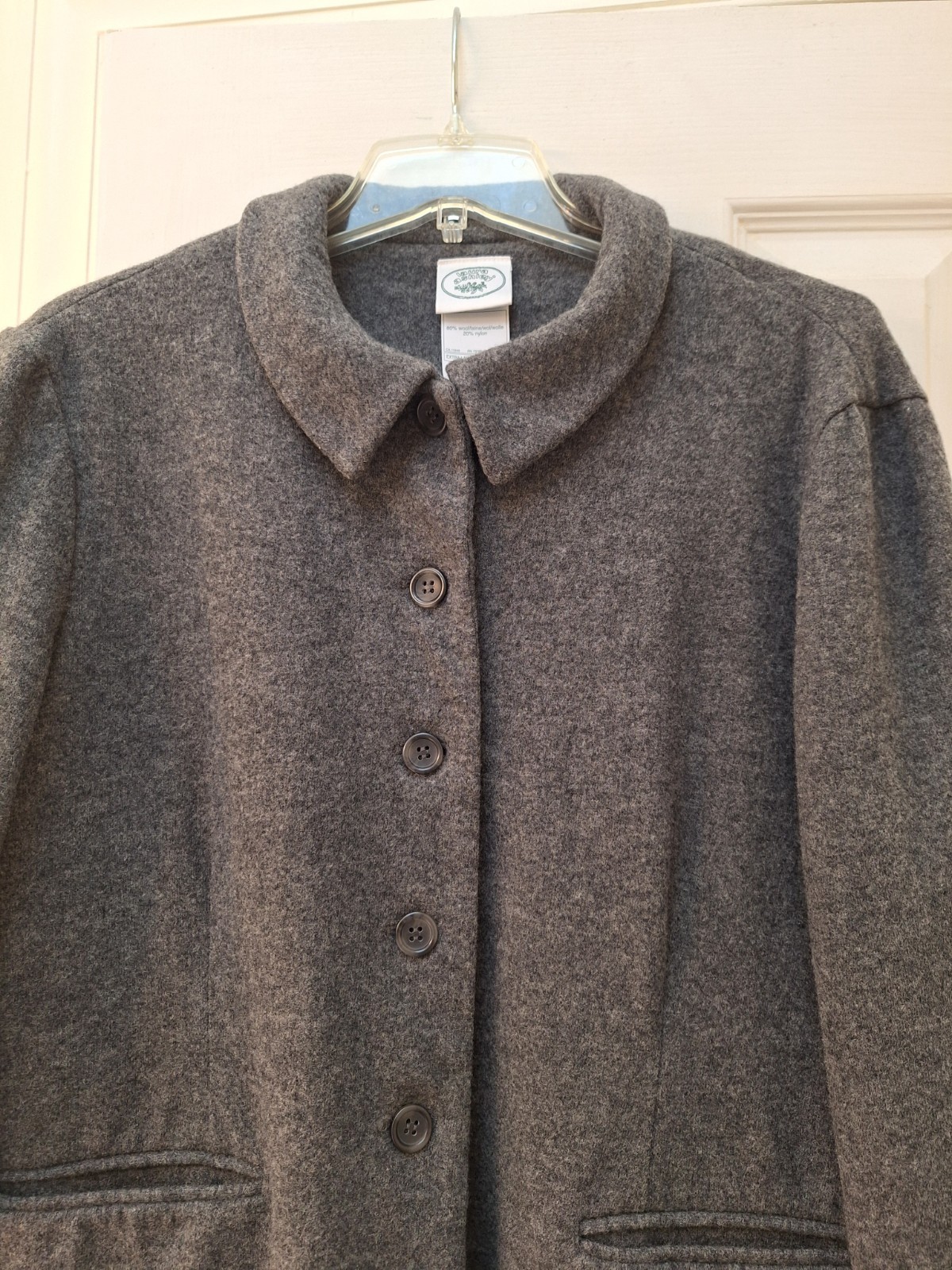 Laura Ashley Womens Sz Medium Wool Blend Gray Jacket Career Vintage