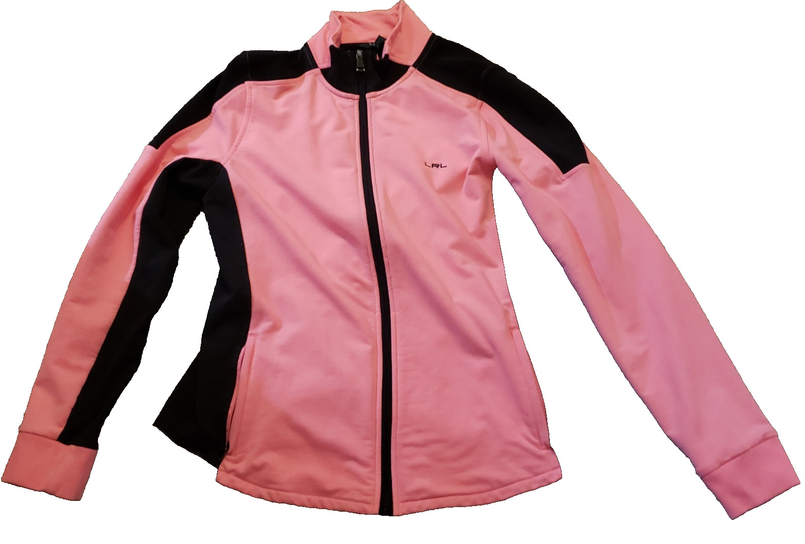 Lauren Ralph Lauren Women’s Pink and Black Zippered Top Athletic Jacket L
