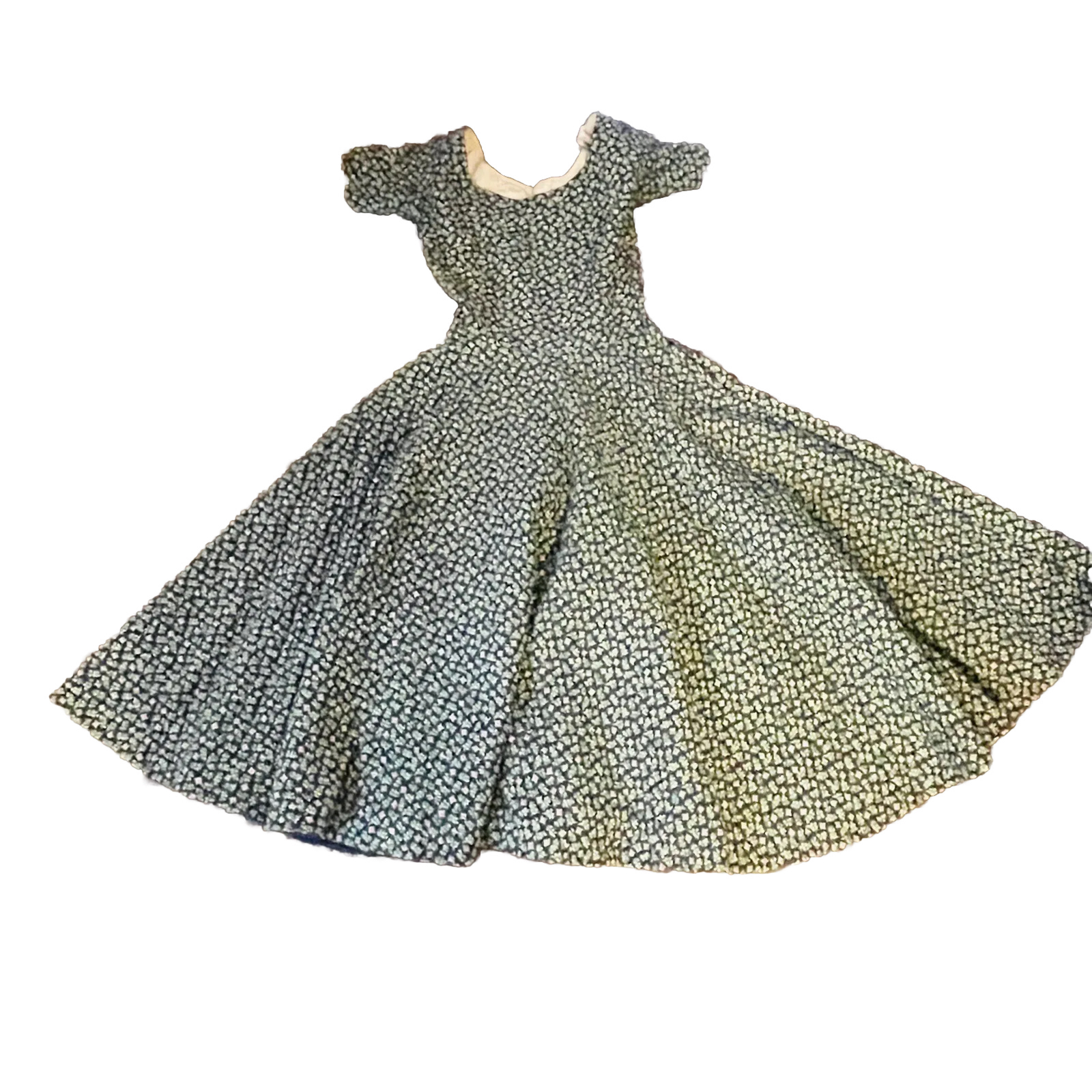 1950s 60s Vintage Quilted Rosebuds New Look Circle Skirt Henry Rosenfeld Dress