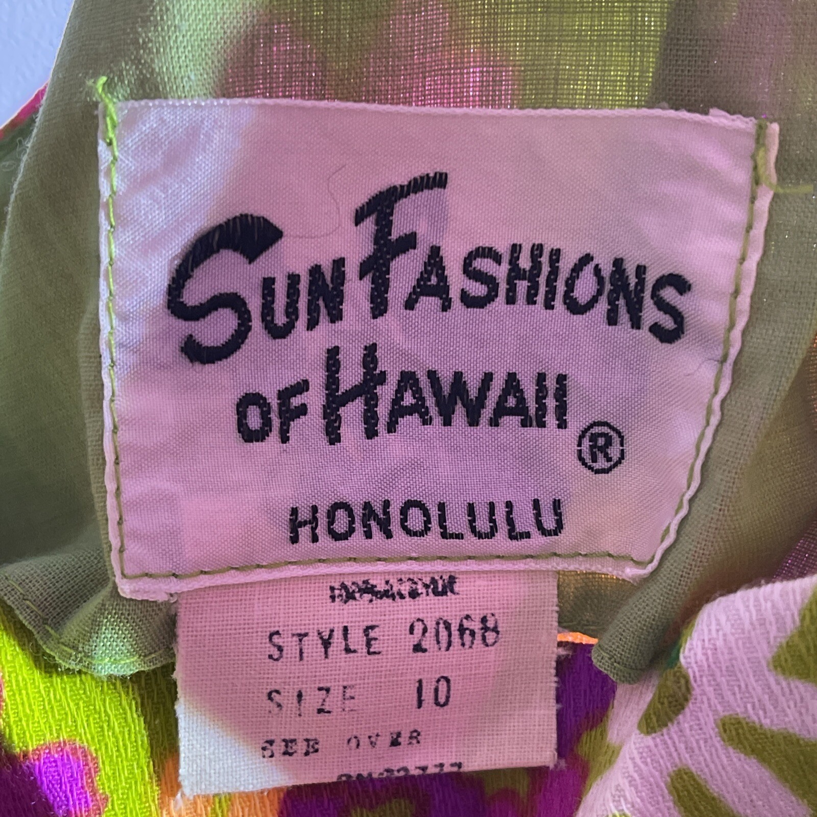 Vintage 60s 70s Sun Fashions of Hawaii Honolulu Floral Colorful Maxi Dress 10