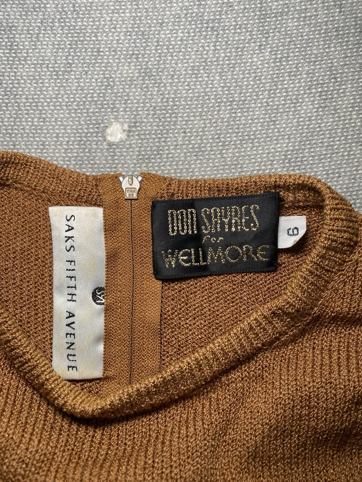 Vintage Don Sayres for Wellmore Wool Knit Dress Gold Buttons Women’s 6 USA