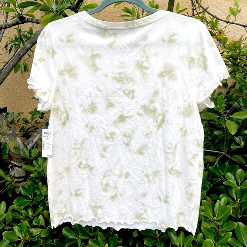 Lauren Conrad Intimates Sage Green Cropped Tie Dye „Good Dreams Only” PJ M NWT