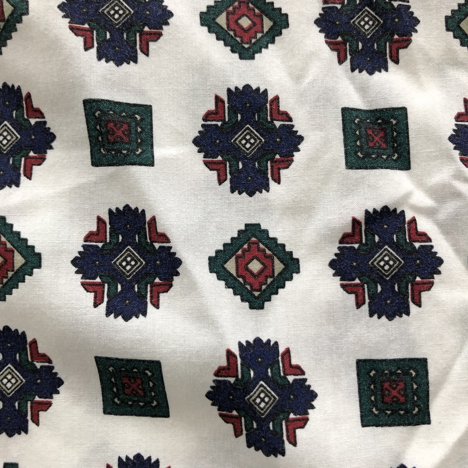 Southwestern Print Shirt Button Down Poly-Cotton Blend Pennylane Med Vintage