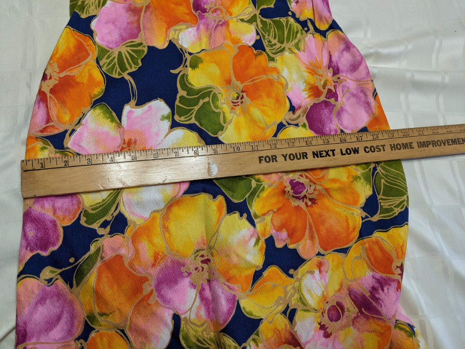 Vtg muumuu Barkcloth Long Dress Tiki Island Casuals Waikiki Hawaii S M Orange
