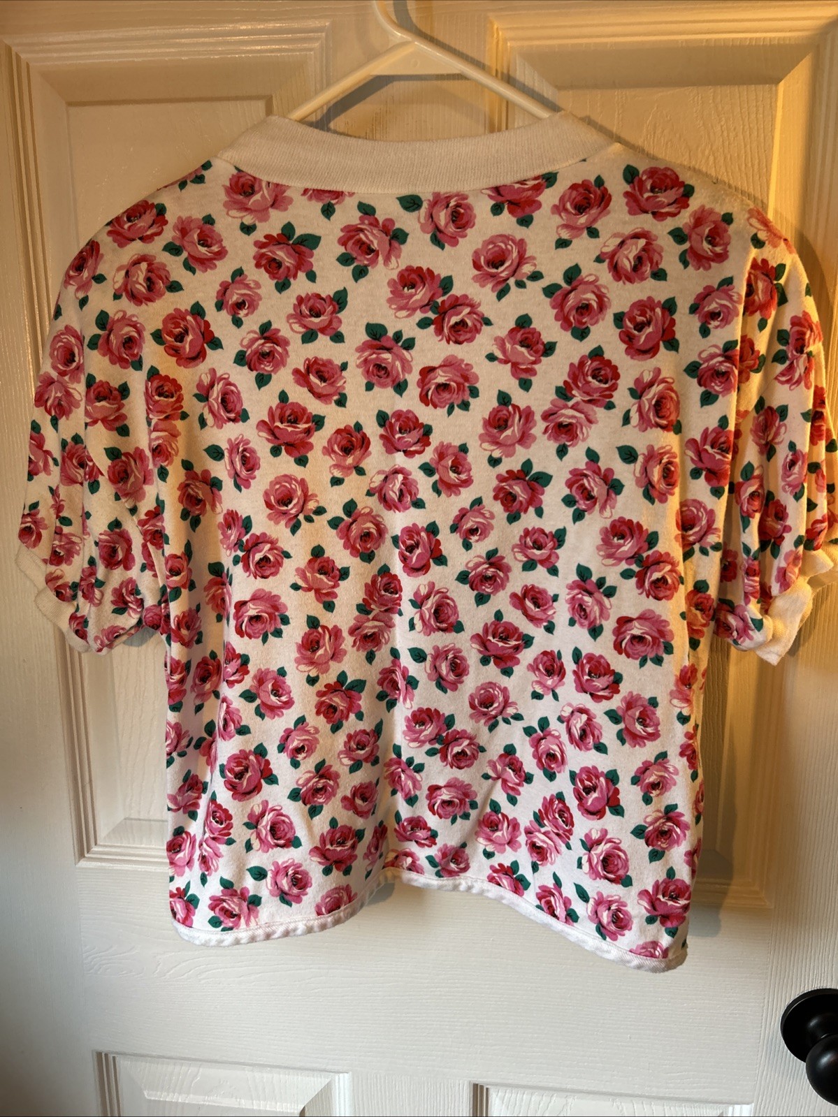Womens Vintage Top Another Name Floral Prnt Cropped Grandma/Beach S/M Shldr Pads