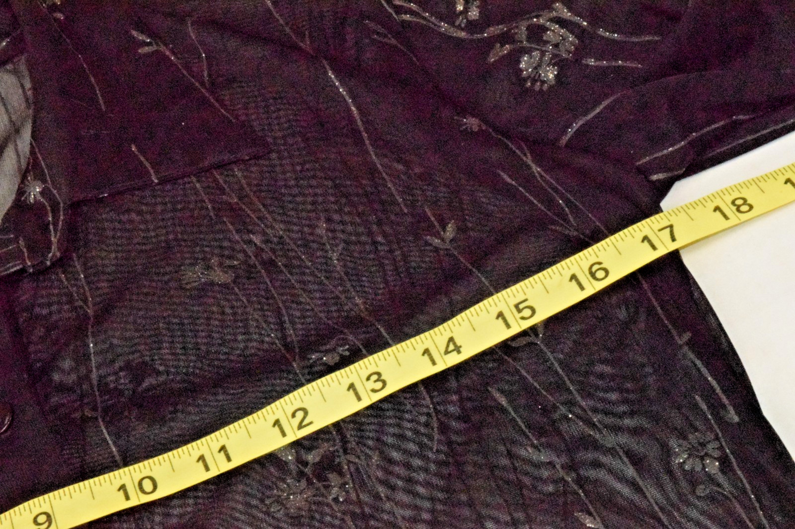 Vintage Top Anxiety Cafe Size L 90s Sheer Black Silver Glitter Flowers Made USA