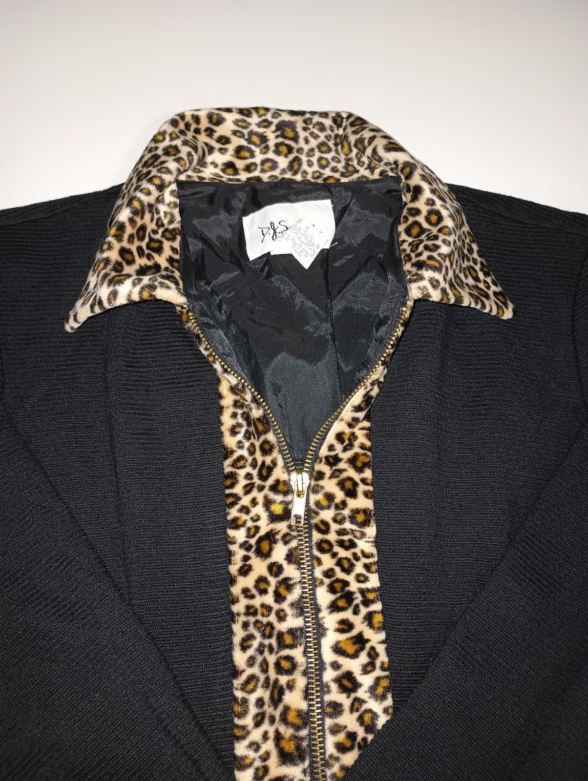 Vtg D. J Summers 80s Y2K Cheetah Leopard Print Zip Up Collared Jacket Top 🥀