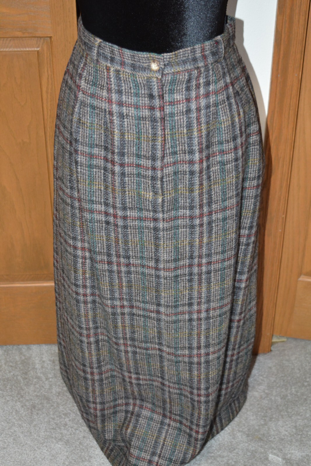 VTG Women’s 100% Wool Plaid Maxi Skirt Suit Set 14 COUNTY SHOP by MARSHALL FIELD