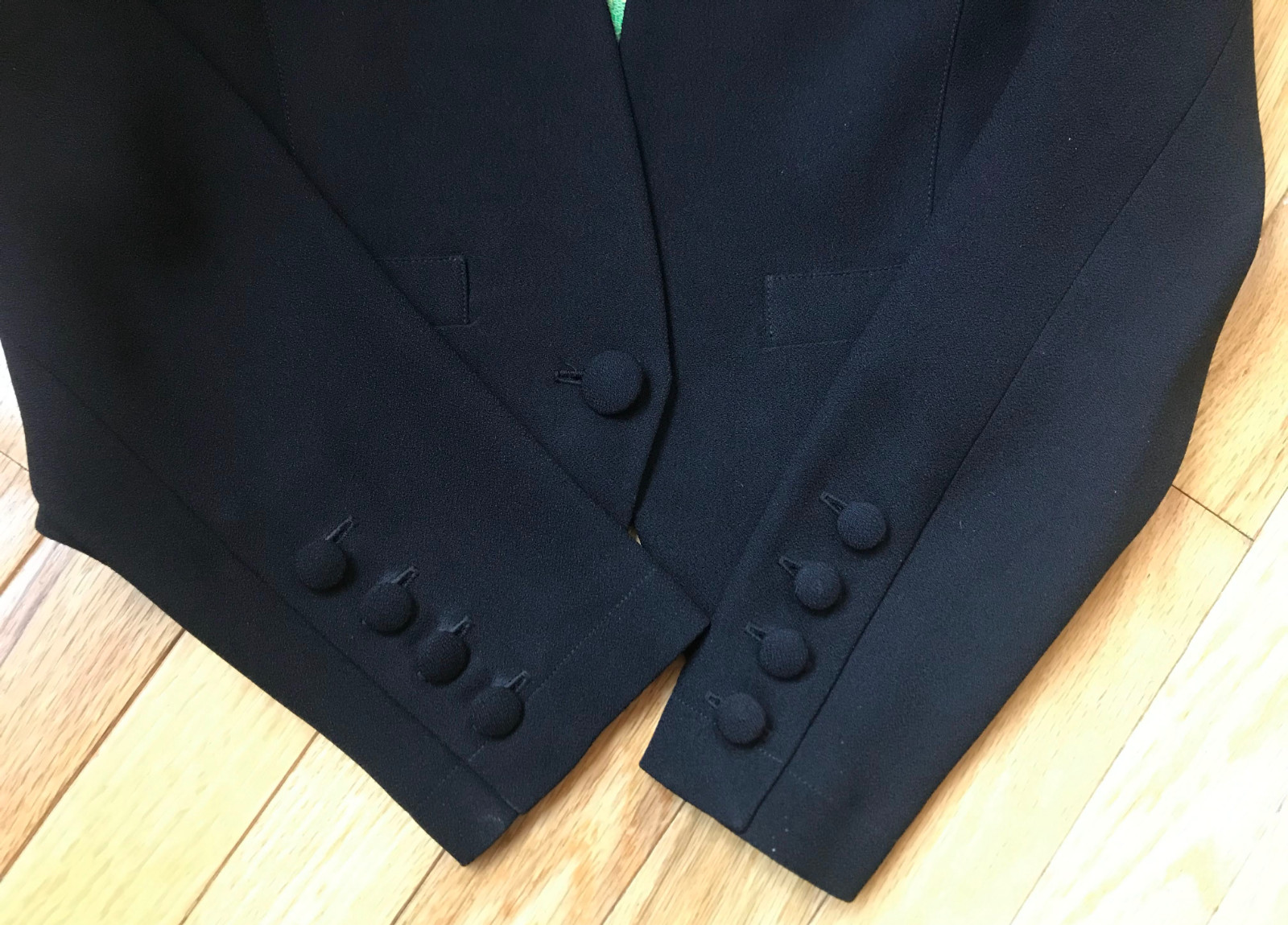 Vintage Sonia Rykiel Paris Little Black Dress with Embroidered Jacket Size 36/38