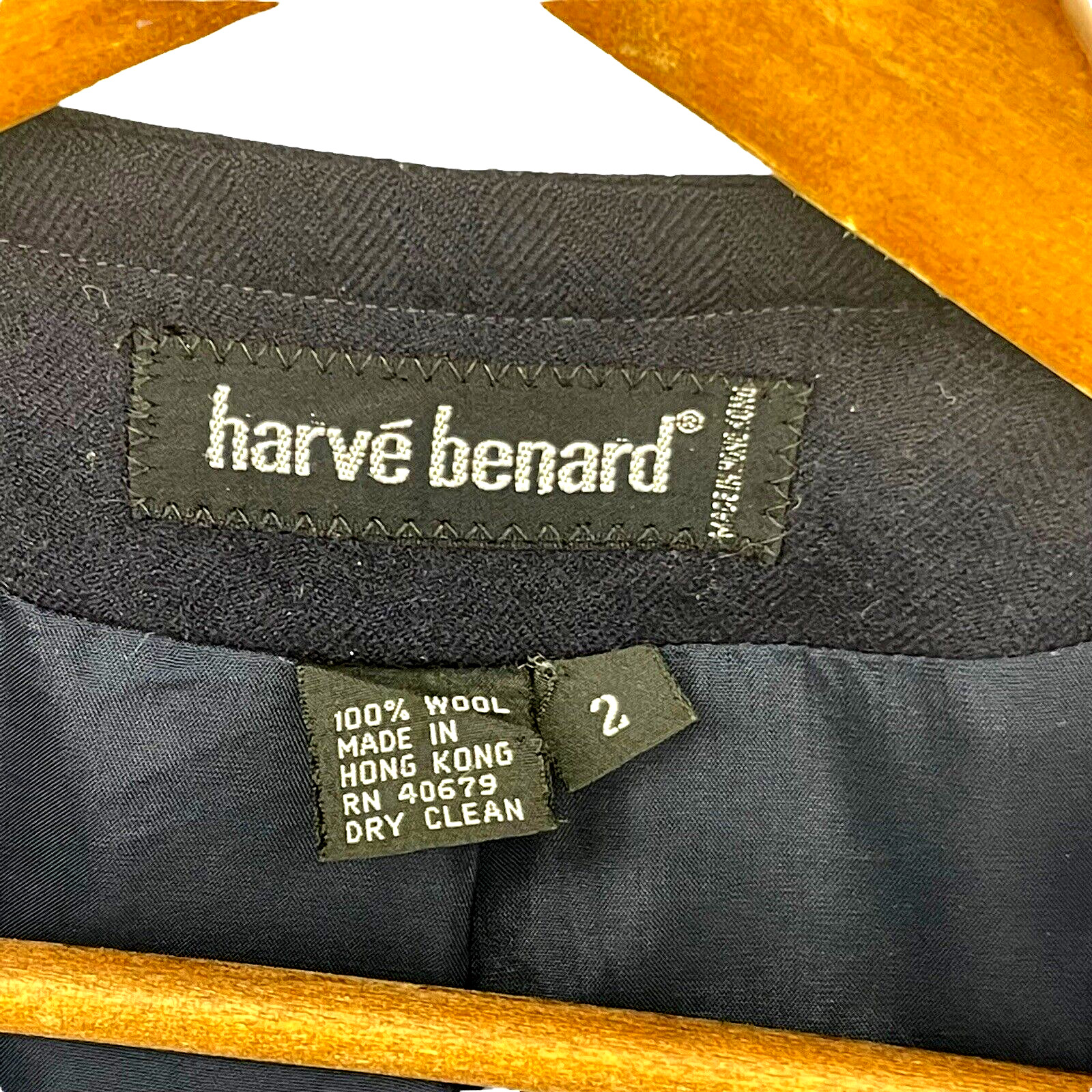 Harve Benard Jacket Womens 2 Blue Cropped Blazer Asymmetrical 1980s Vintage