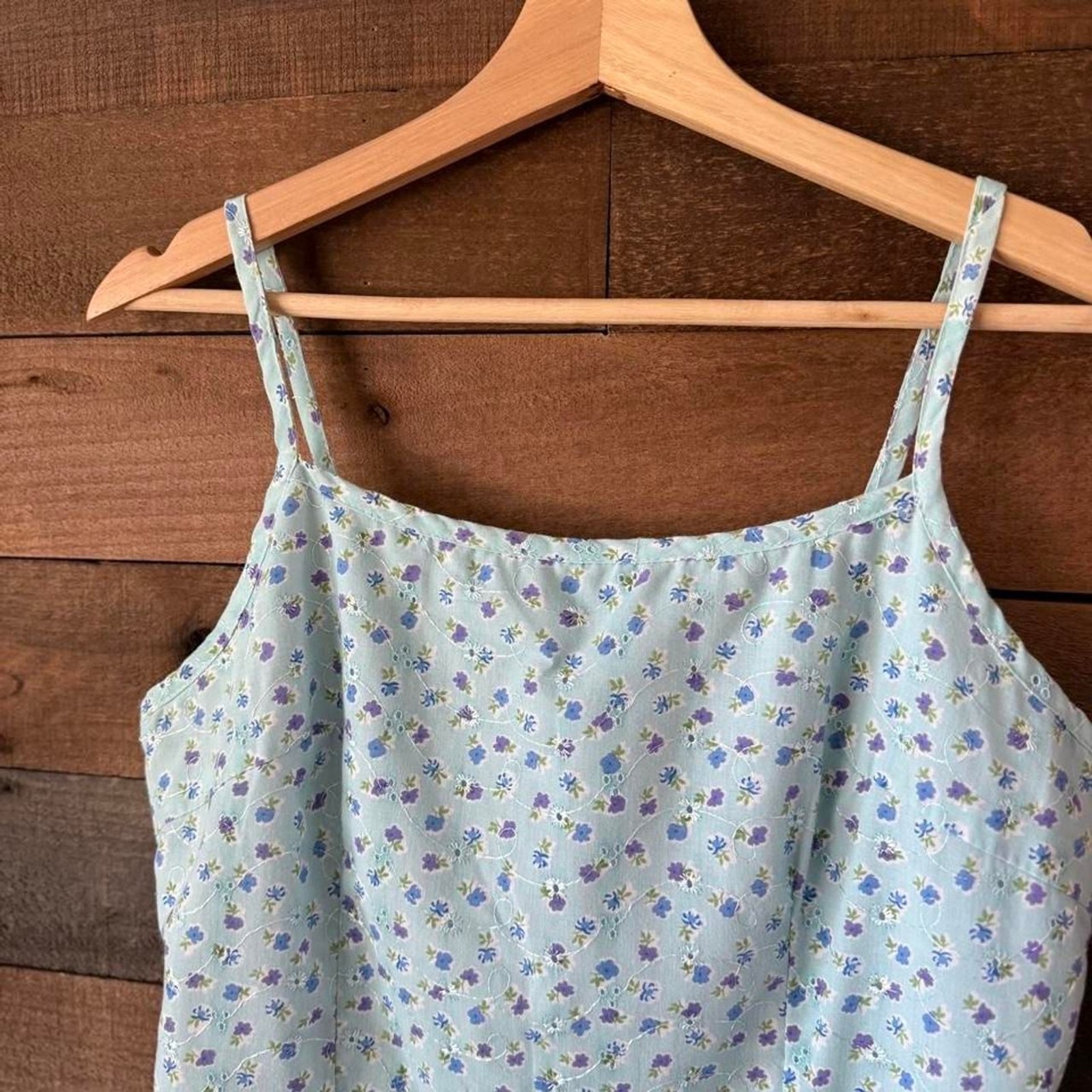 Y2K Secret Garden Blue Ditsy Floral Mini Slip Dress