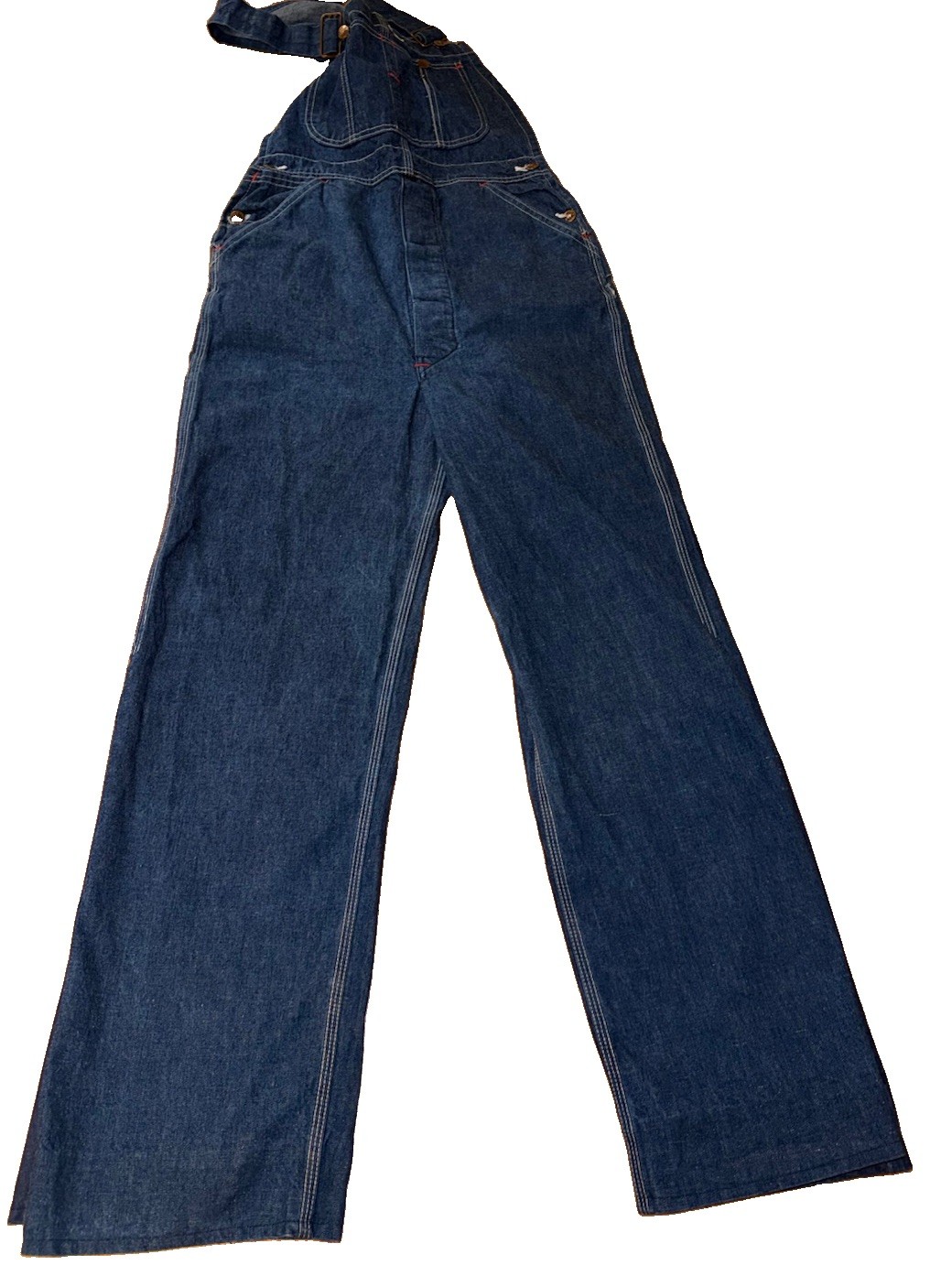 Vintage 1950s 50s Denim Overalls Custom 70s Flare Bell Bottom OOAK Jeans Sz 8