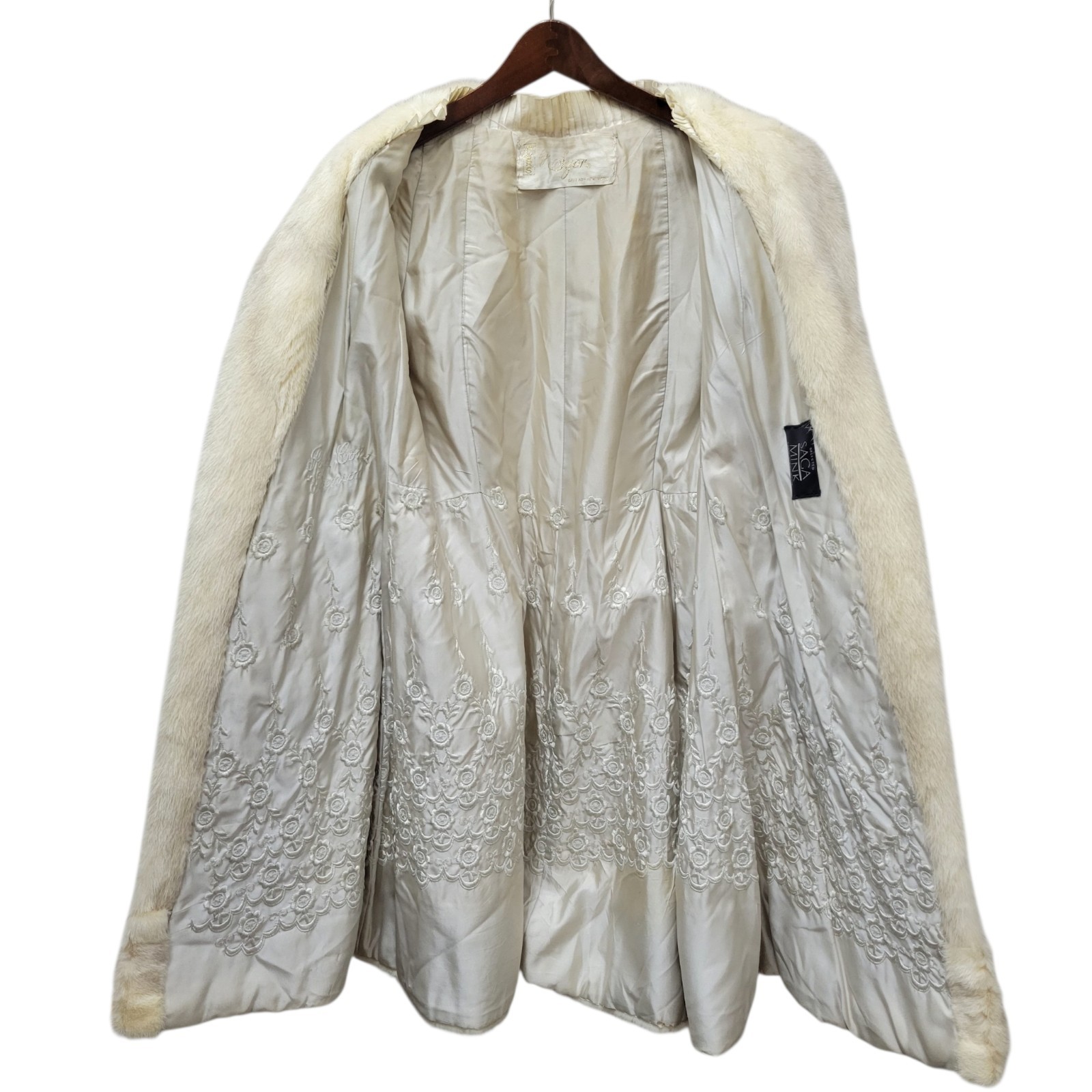 Vintage Szor Label Authority #L118300 Saga Mink Selection Cream Rabbit Fur Coat