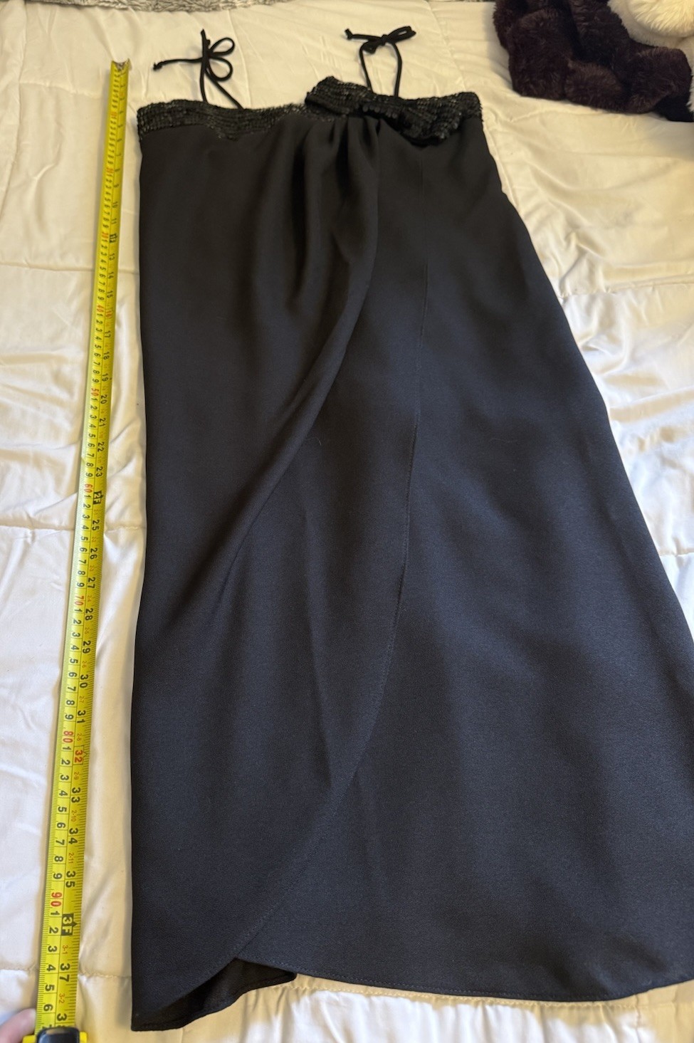 VTG Beginnings Black Sequin Bow Dress Size 7 Party Cocktail Evening Formal