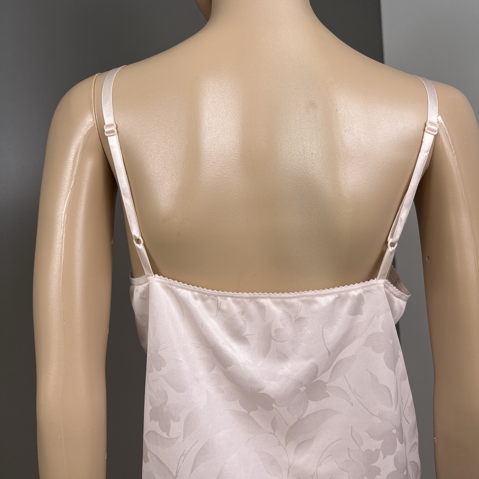 Vintage JCPenney Intimate Thoughts Camisole Size Large Wide Sheer Lace Pink Cami