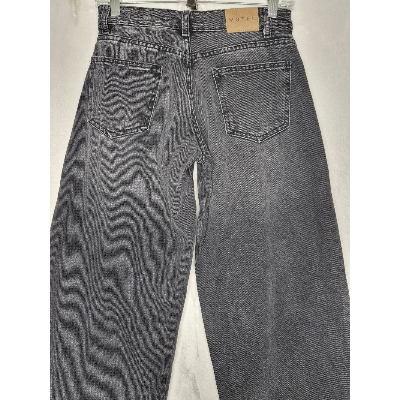 Motel Rocks Wide Leg Washed Black Denim Skate Jeans Womens 27×30