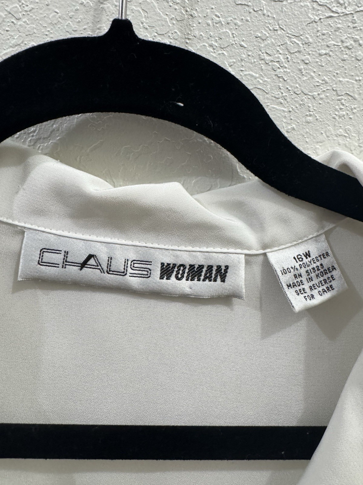 VTG Chaus Woman Off White Button Up Blouse Two Pocket Minimalist Workwear 16W