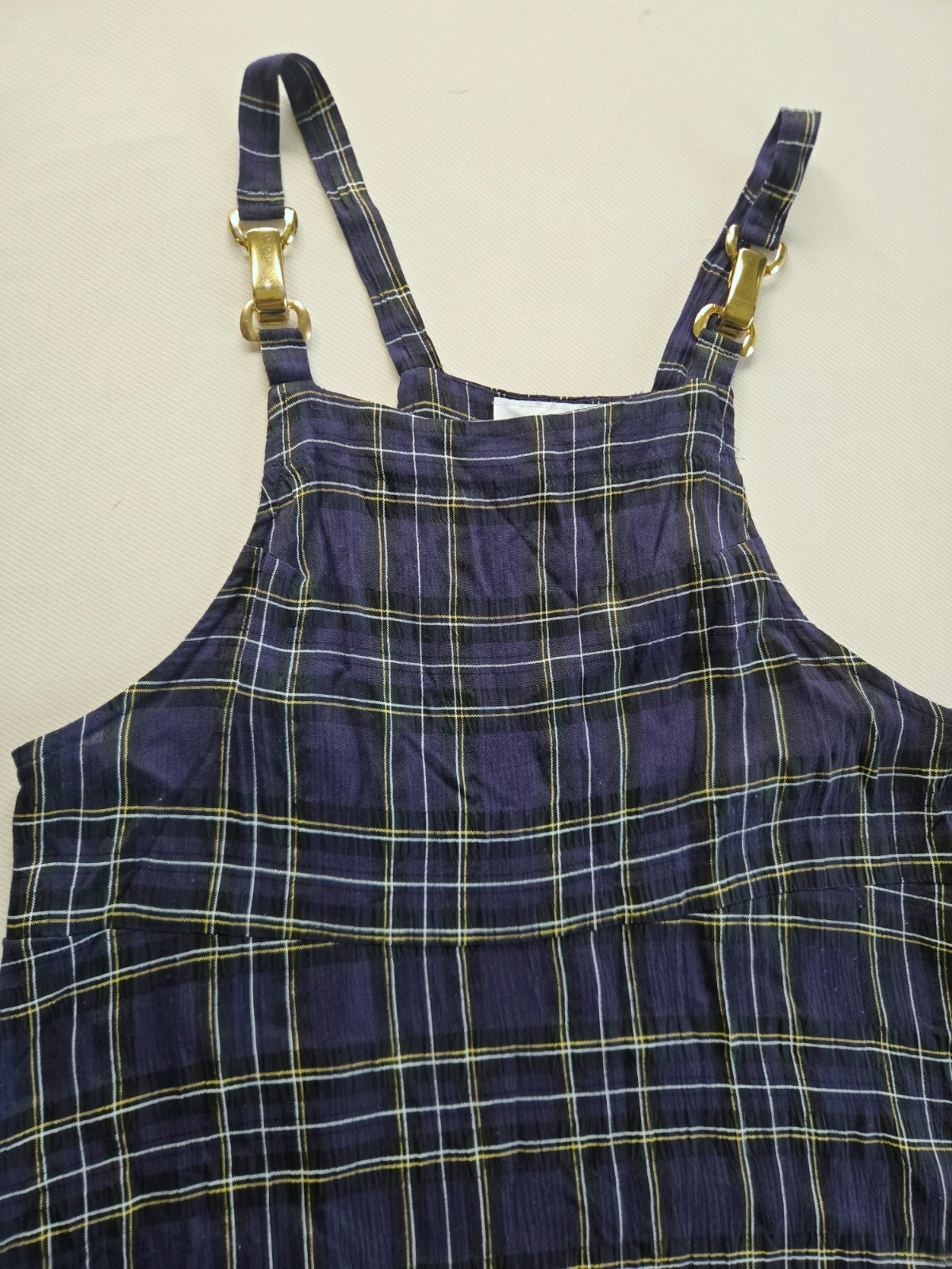 Vintage 90s Just In Thyme Ltd Plaid Jumper Dress Size 10 Pinafore Maxi