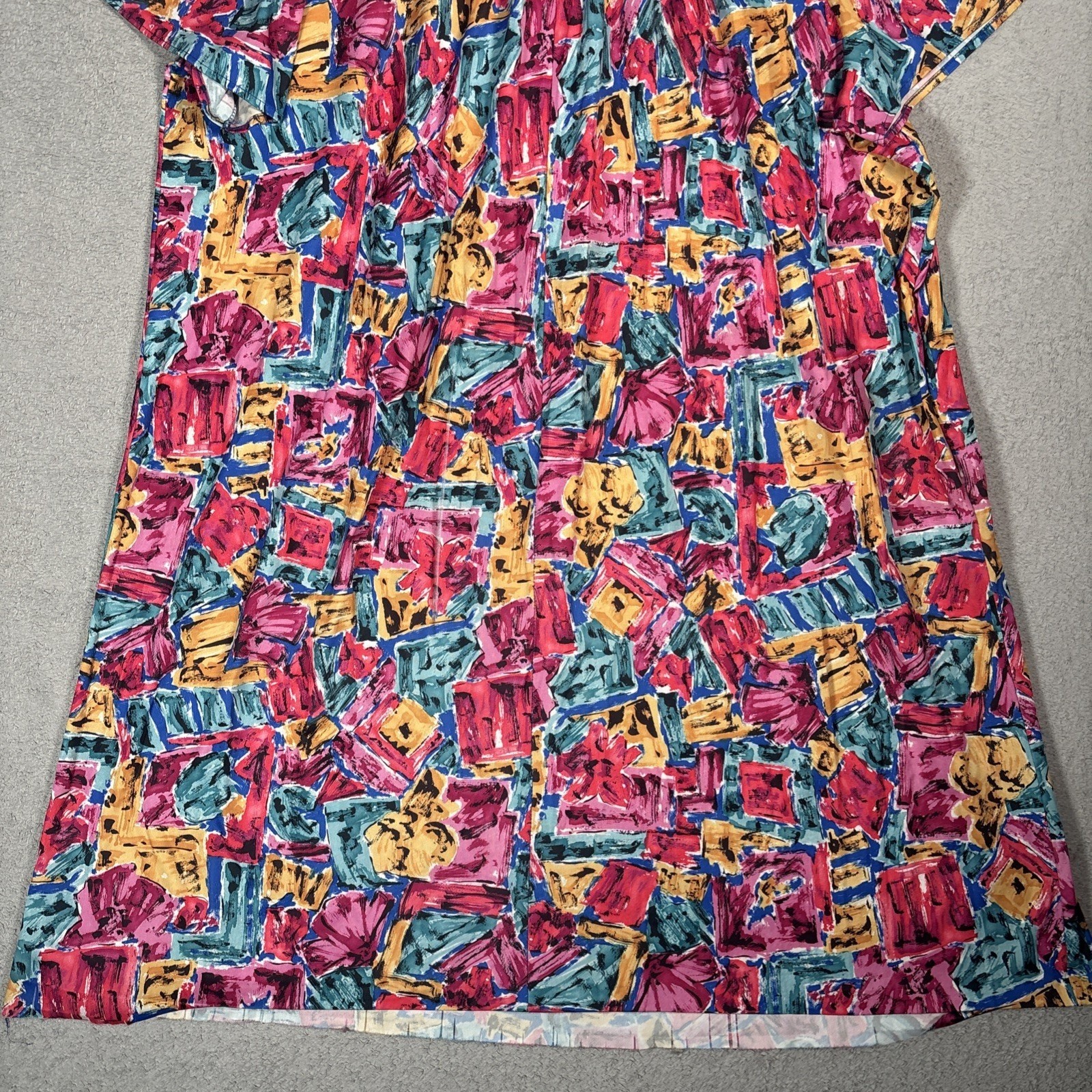 Just For Women Vintage 3X Muu Muu House Dress Pink Blue Abstract Floral USA