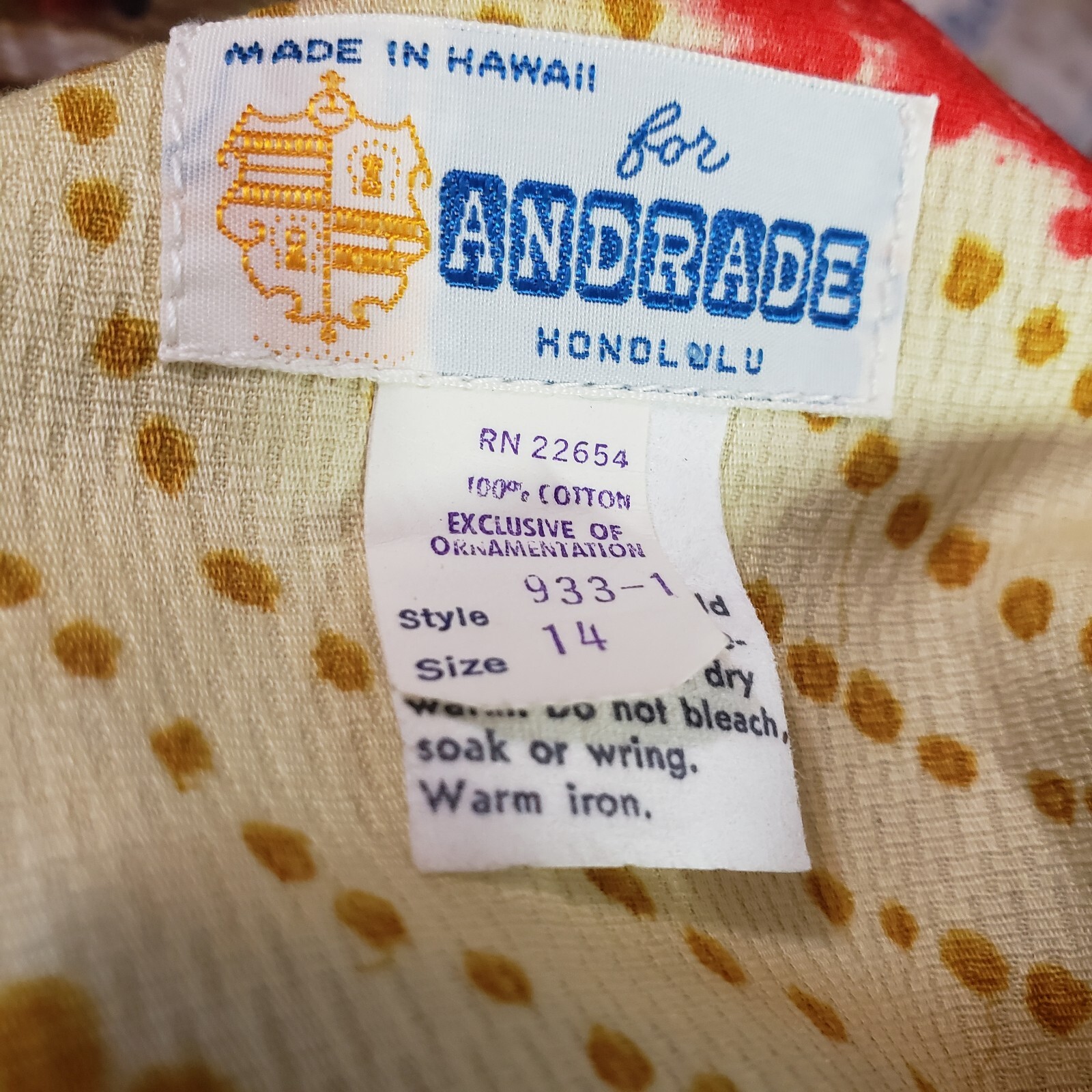 Andrade Hawaiian Tropical Long Dress Luau Vacation Party Mid Century Modern