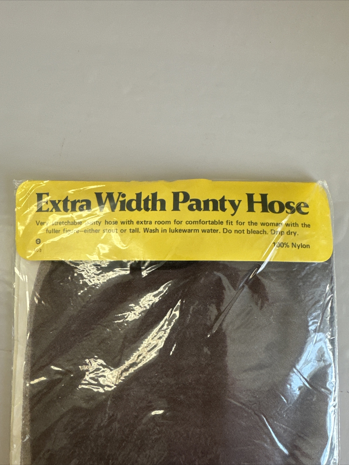 Vintage Extra Width Pantyhose Black Fits Hips 40″ -44″ Nylon USA
