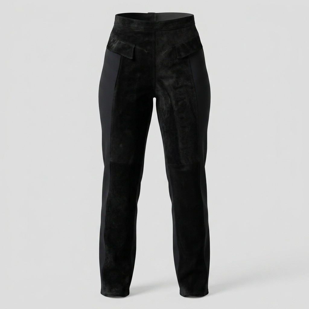 Rare Vintage ISABEL USA Black Suede Lambskin Leather Back Pants Vintage