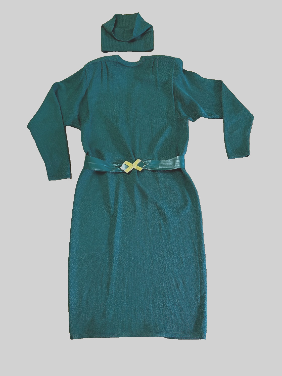 VTG 80’S St.John/Neiman Marcus dress matching belt w/ optional mock neck SZ 12