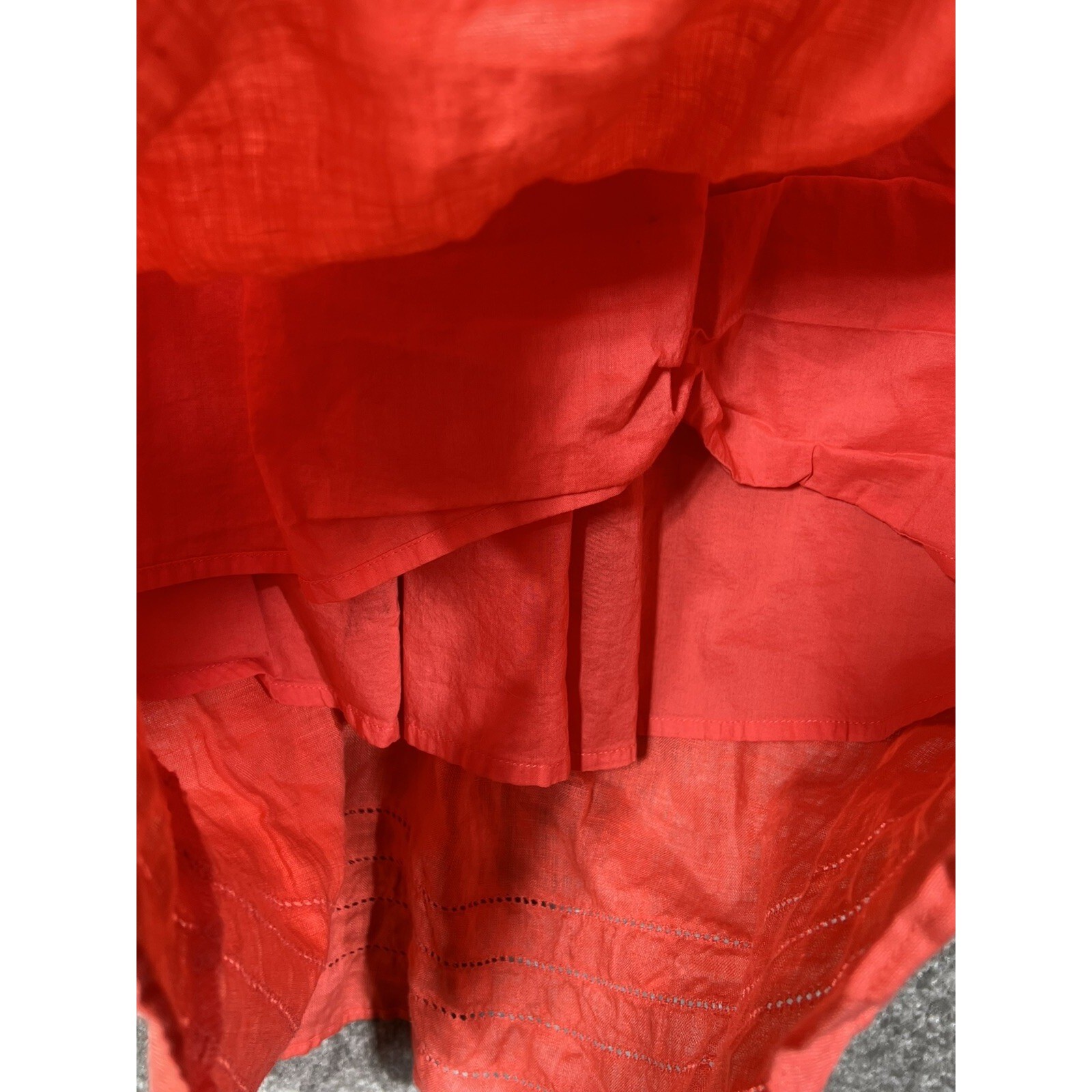 Gap Linen Cami Dress Womens Size 2 Fire Coral Lined Pockets Racerback A-Line