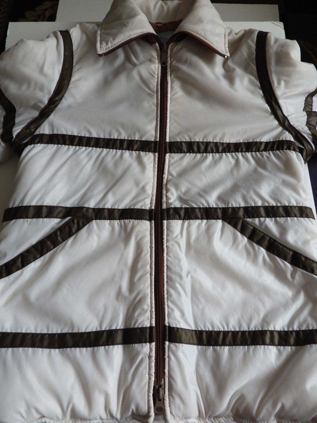Vintage Kmart Ski Jacket Brown White Women’s Large Korea 4506 70’s 80’s