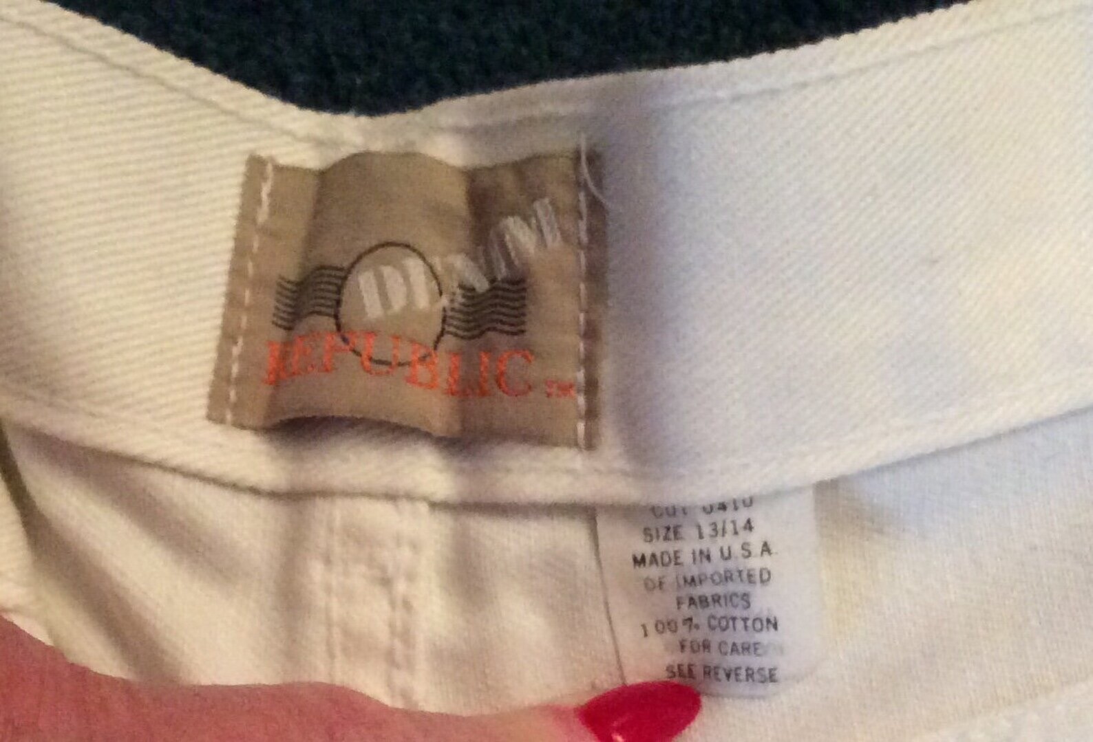 1980s Womens White Jeans Denim Republic New Old Stock Original Tags Attaches