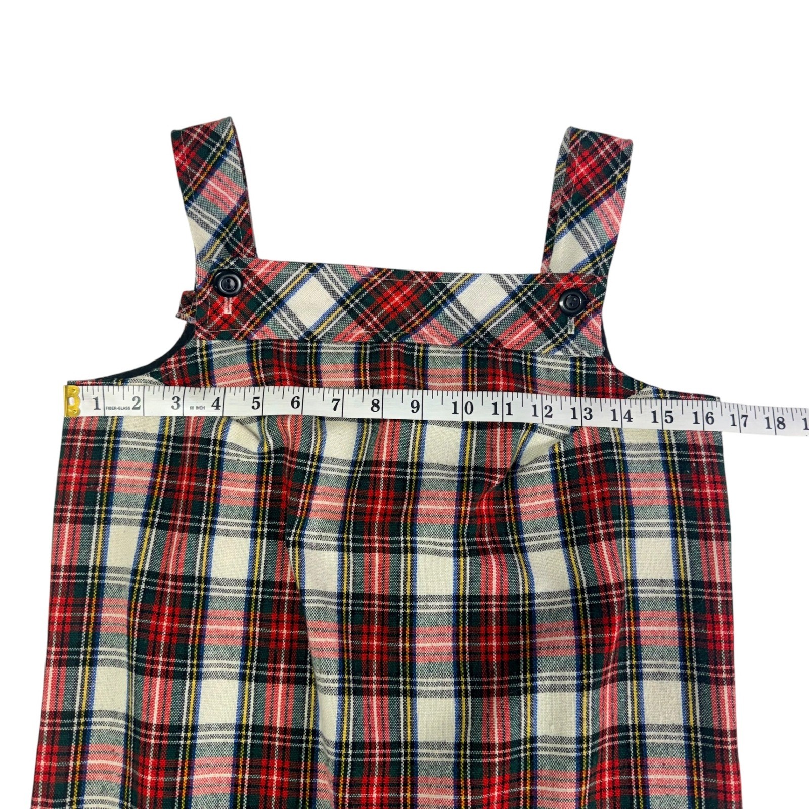Sears JR Bazaar Vintage Plaid Pinafore Jumper Dress Dark Academia Preppy Cottage