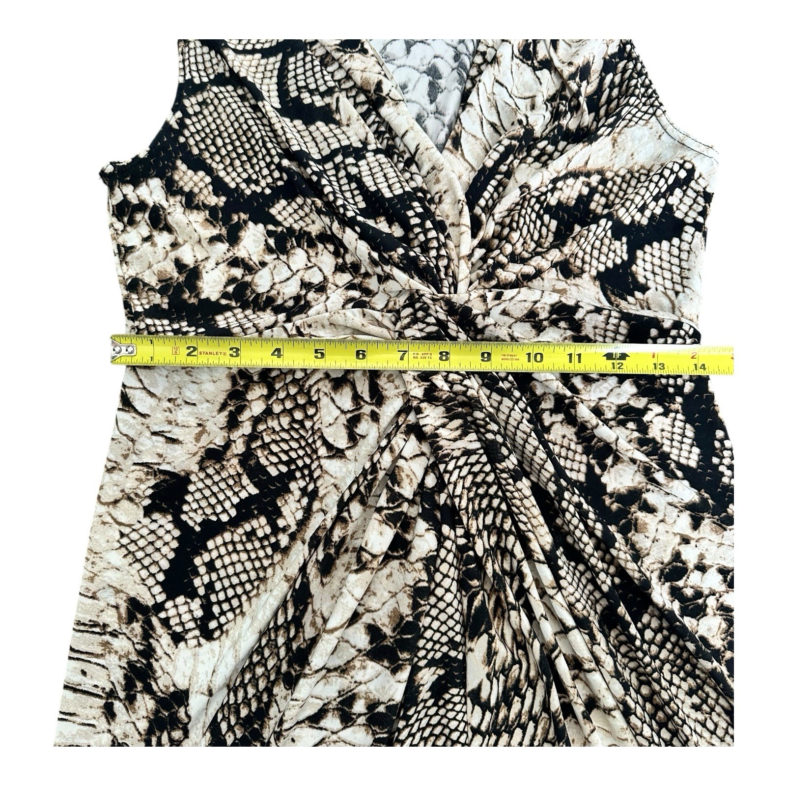 Vintage Y2K 90s L’Amadei Snakeskin Print Wrap Dress SM