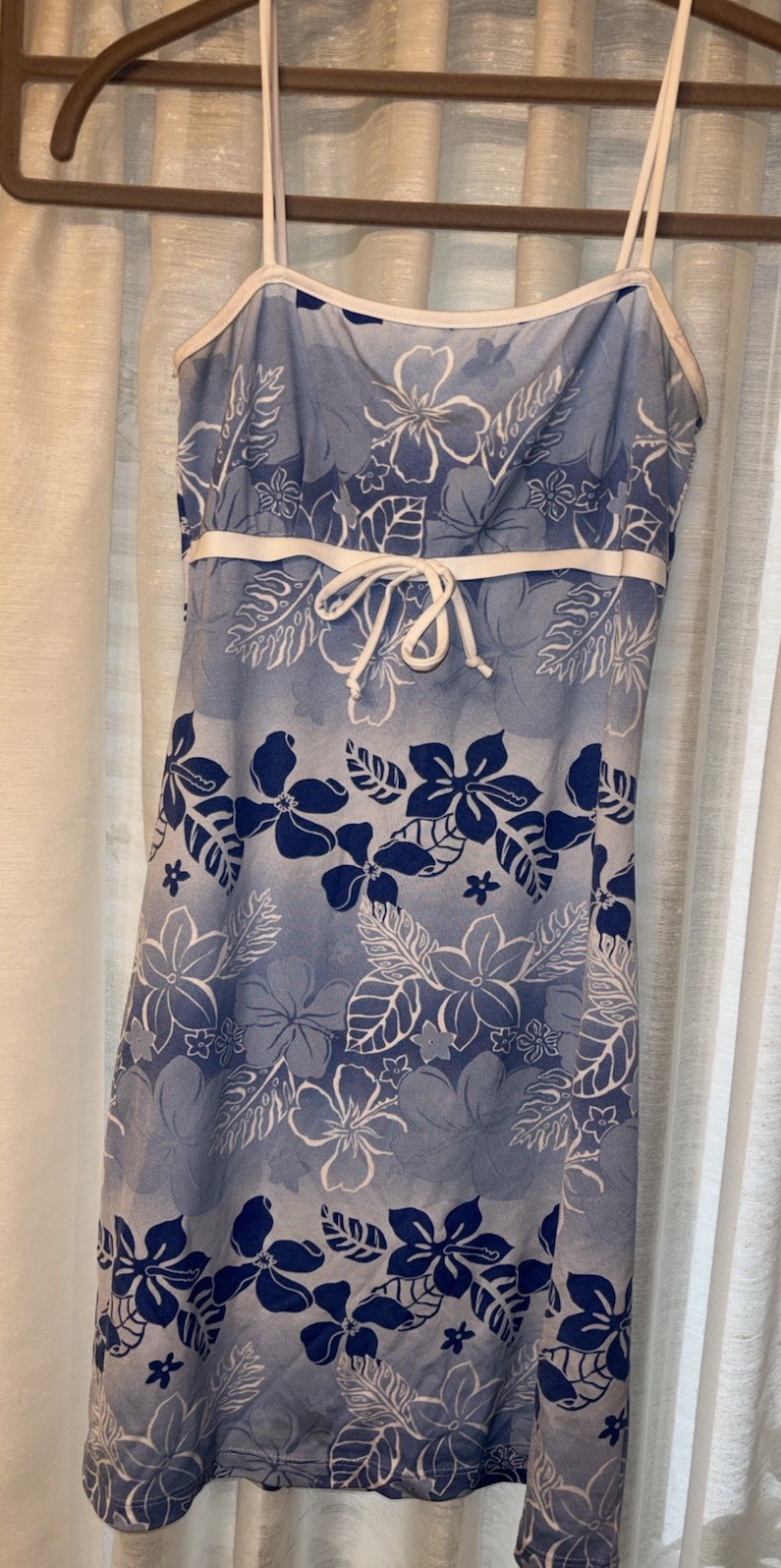 2 Vintage Taboo Brand Dresses One WAVY blue And One Cram With Pinkish Flowers
