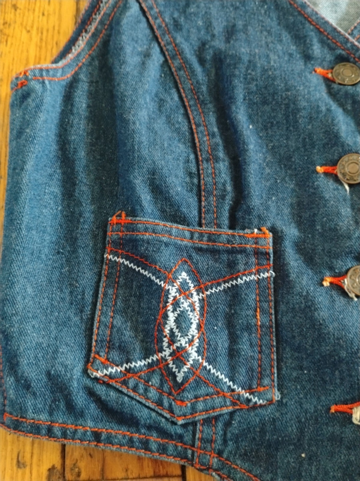 Vintage Super 1970S Joni Blair Of California Dark Denim Vest Set Size 5