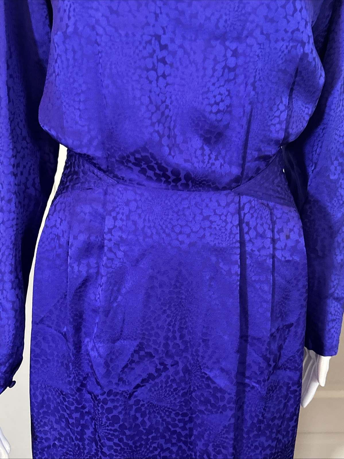 VTG 80s Cocktail Dress Purple 100% Pure Silk ARGENTI Size 6 Lightweight Retro VG