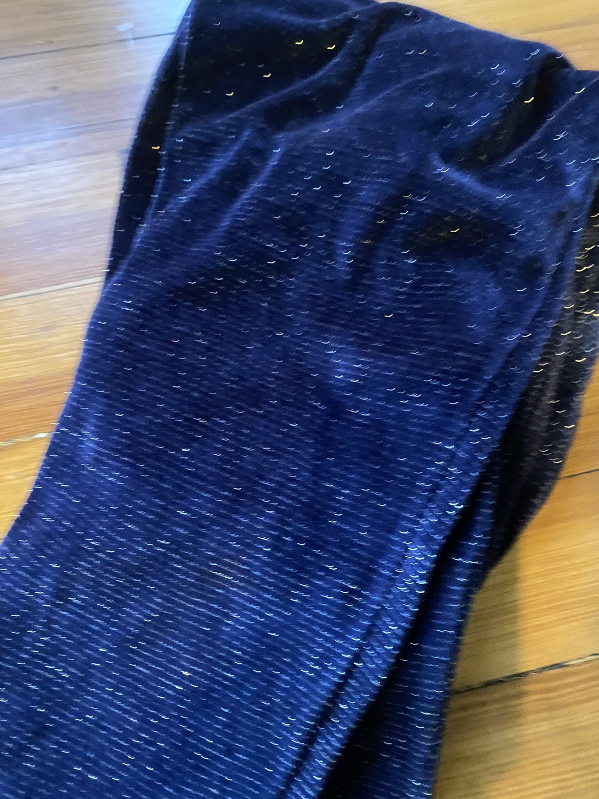 Vintage 80s J Tiktiner Blue Velvet Sparkly Golden Sweat Pants