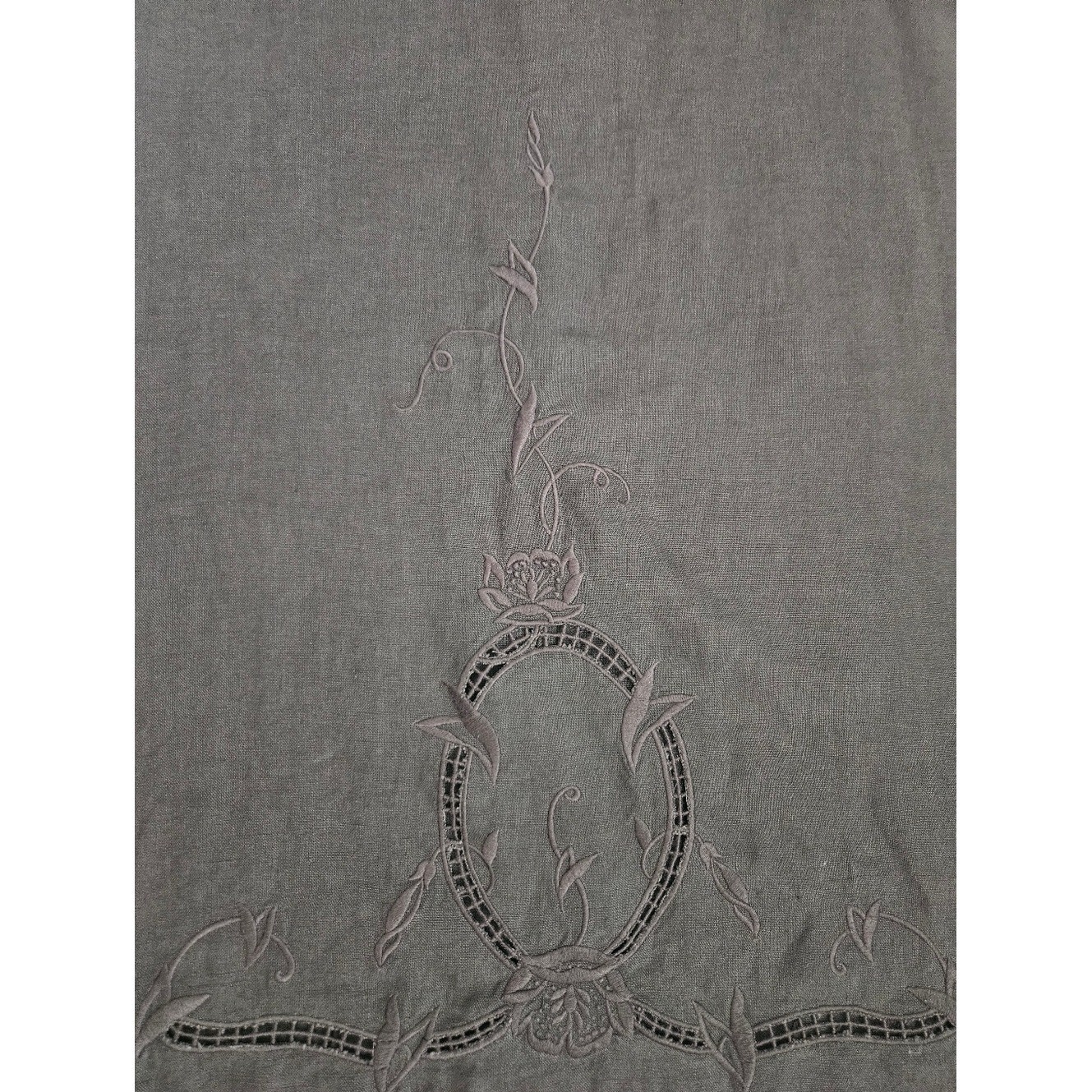 Cabi Chocolate Brown Linen Embroidered Skirt Sz 12 Boho Cottage Prairie Peasant