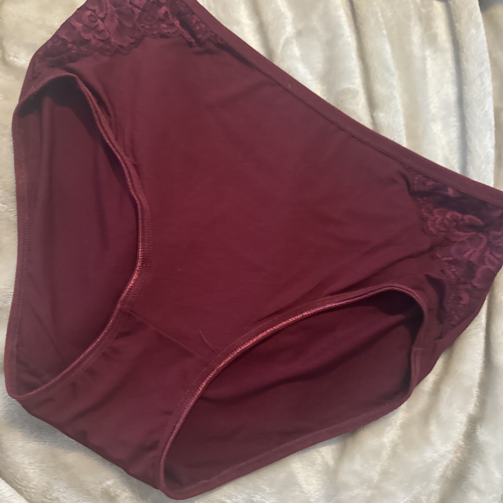 Vintage KATHY IRELAND polyester, spandex, lace trim, High Cut Bikini Panties 2X