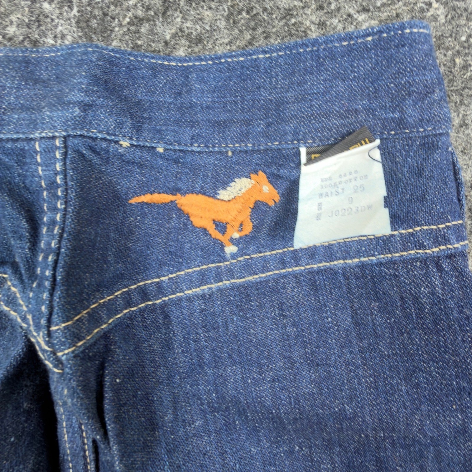 Maverick Vintage 70s Flare Jeans Juniors 9 Blue Cotton NWT Deadstock Made in USA