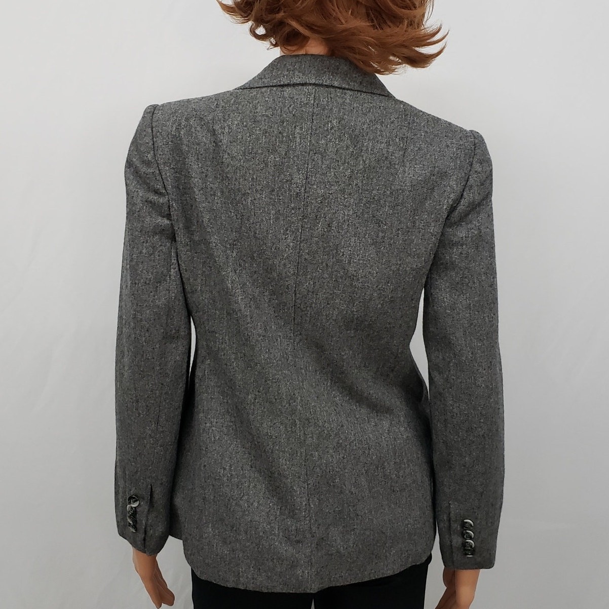 Vintage Union Made 1980s Evan Picone Petite Pure Wool Blend Blazer Jacket Gray S