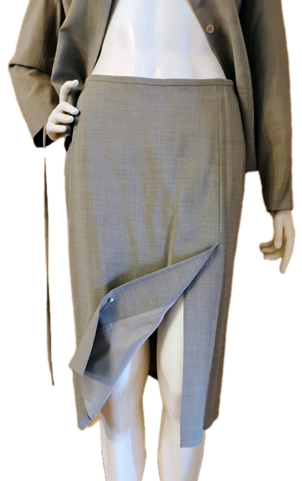 VTG 1990’s „Brooks Brothers” Slate Grey 100% Wool Skirt Suit 4-6