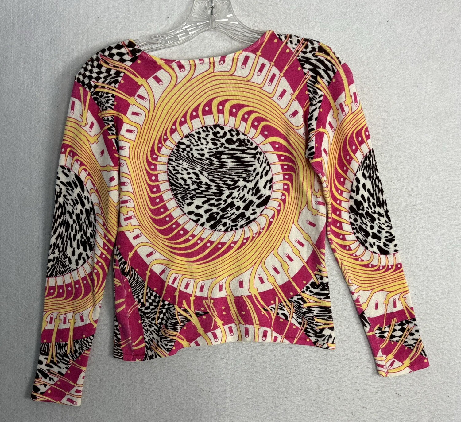 90s Beaded Sweater Fairy Viscose Bling Geometric Swirl Colorful Boho XS S