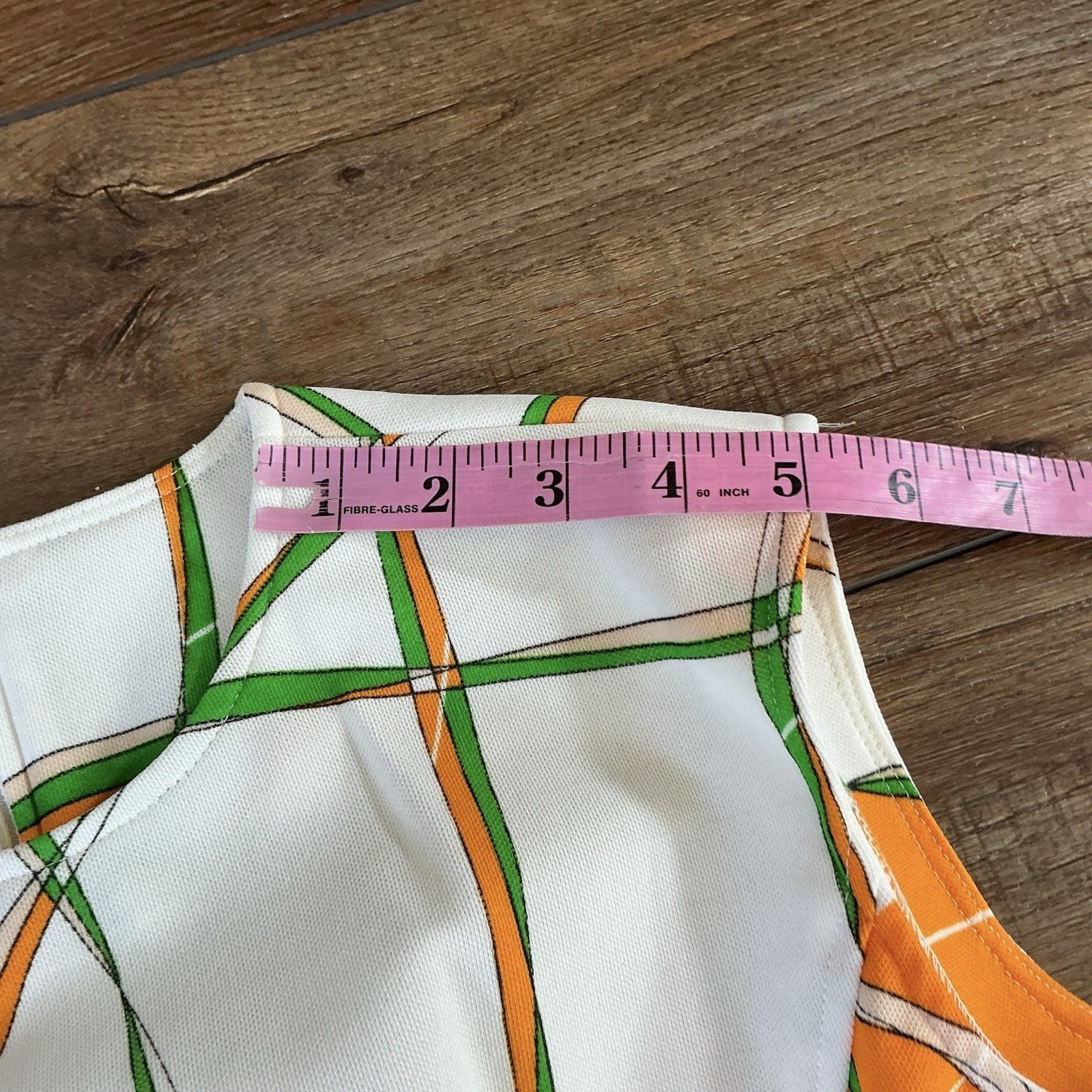 70s VTG Alex Garay Ltd Trevira Orange Green Mod Jacket Vest Set Size S/M #38D4