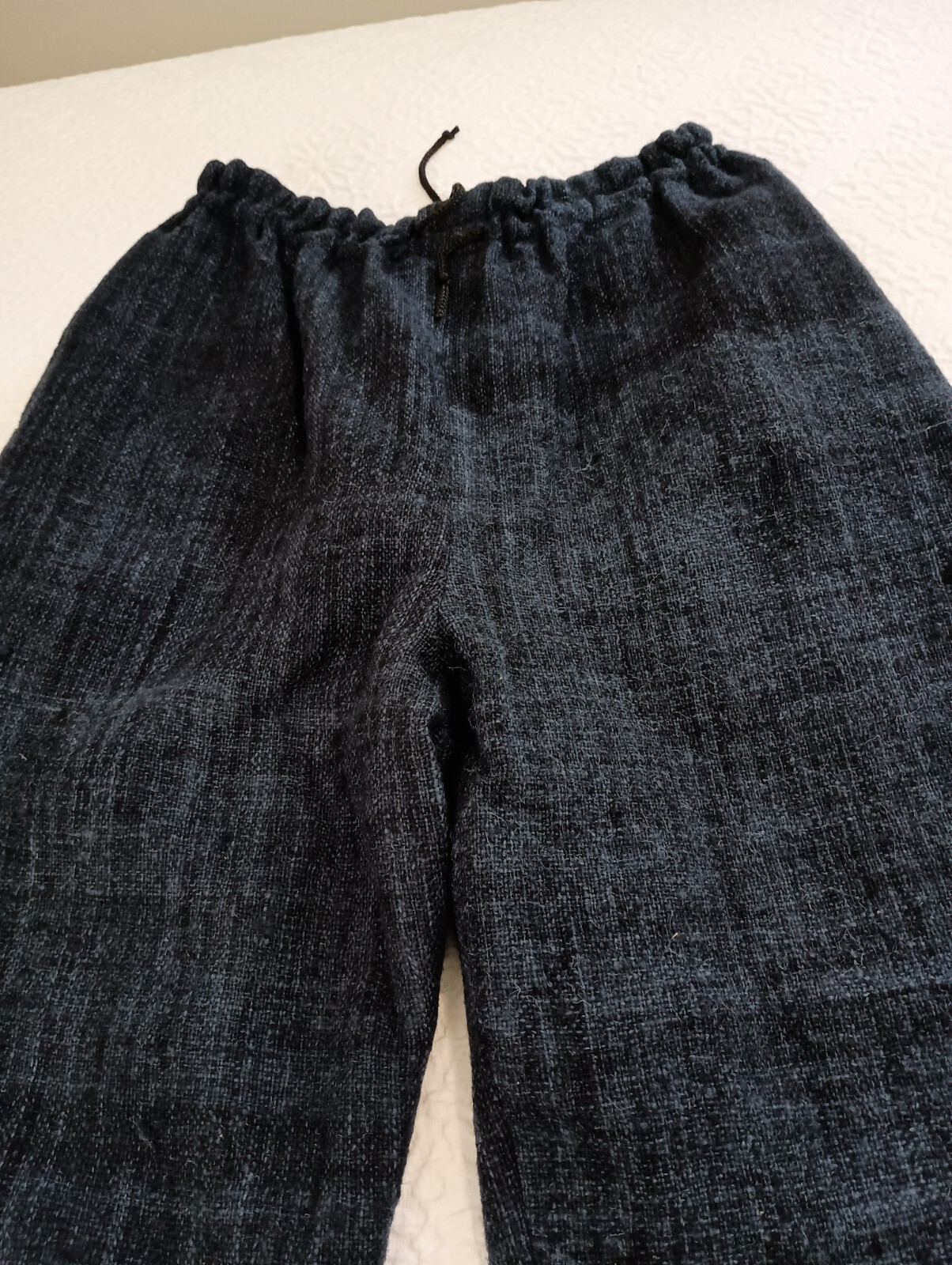 Vtg Amano 100% Wool Blue Tweed Drawstring Waist and Ankle Sz S Tall Womens Pants