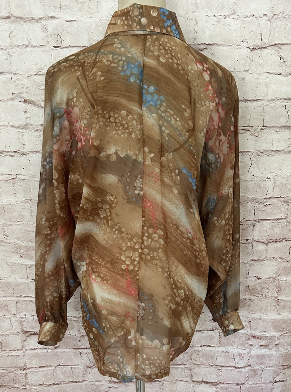 Stuart Lang Blouse 5/6 Vintage 80s Secretary Sheer