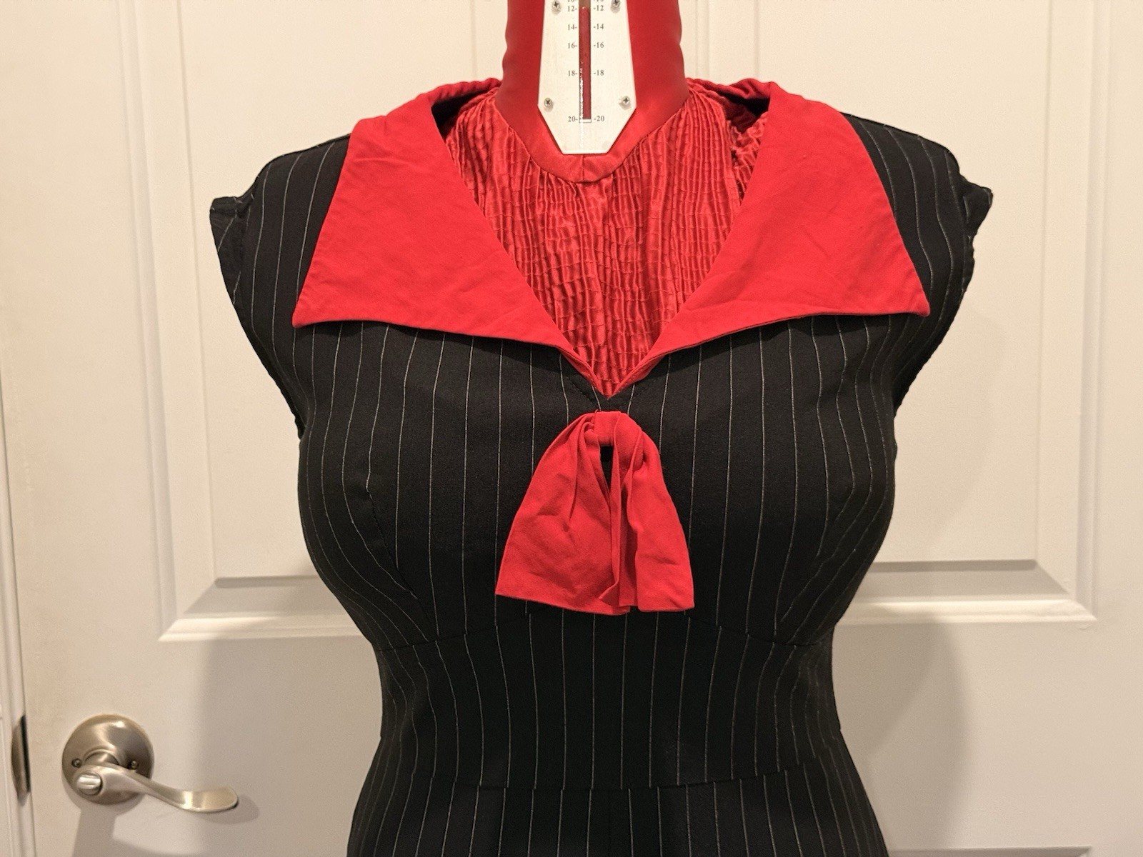 Women’s 2000’s Stop Staring! Size XL Black With White Pinstripe Wiggle Dress