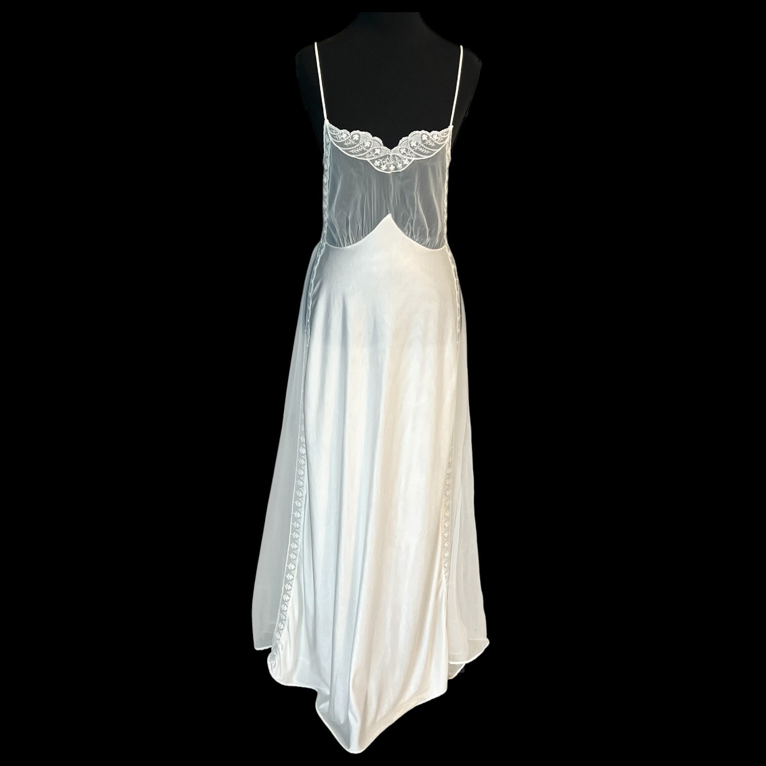 Vintage Valisere Nightgown Robe Peignoir Set Sz 42 XS/S Ivory Bridal Lace Sheer
