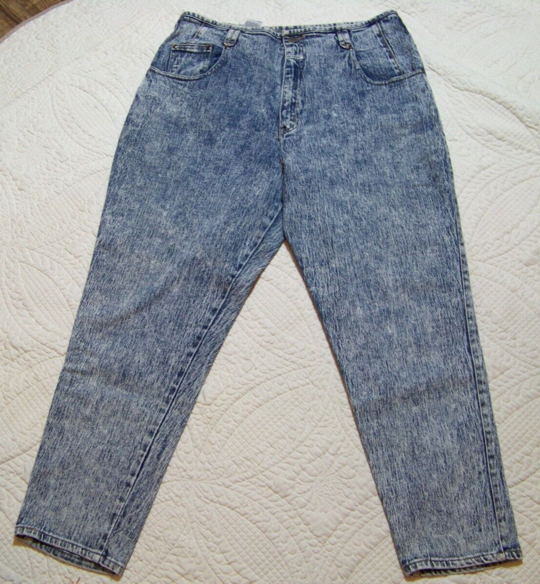 Women s Vintage Pure Jeanswear Acid Wash Jeans – Size 36/22W – See Measurements