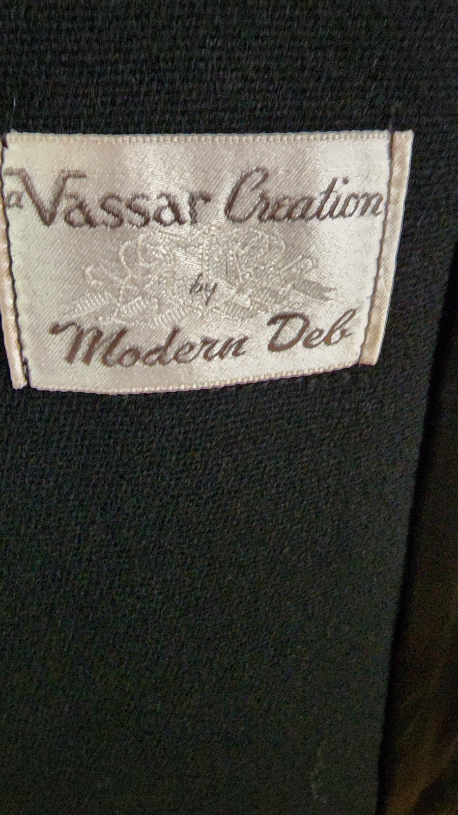 50s Vintage Black Wool Coat w Mink Collar S/M HIRSCH Chicago VASSAR CREATION