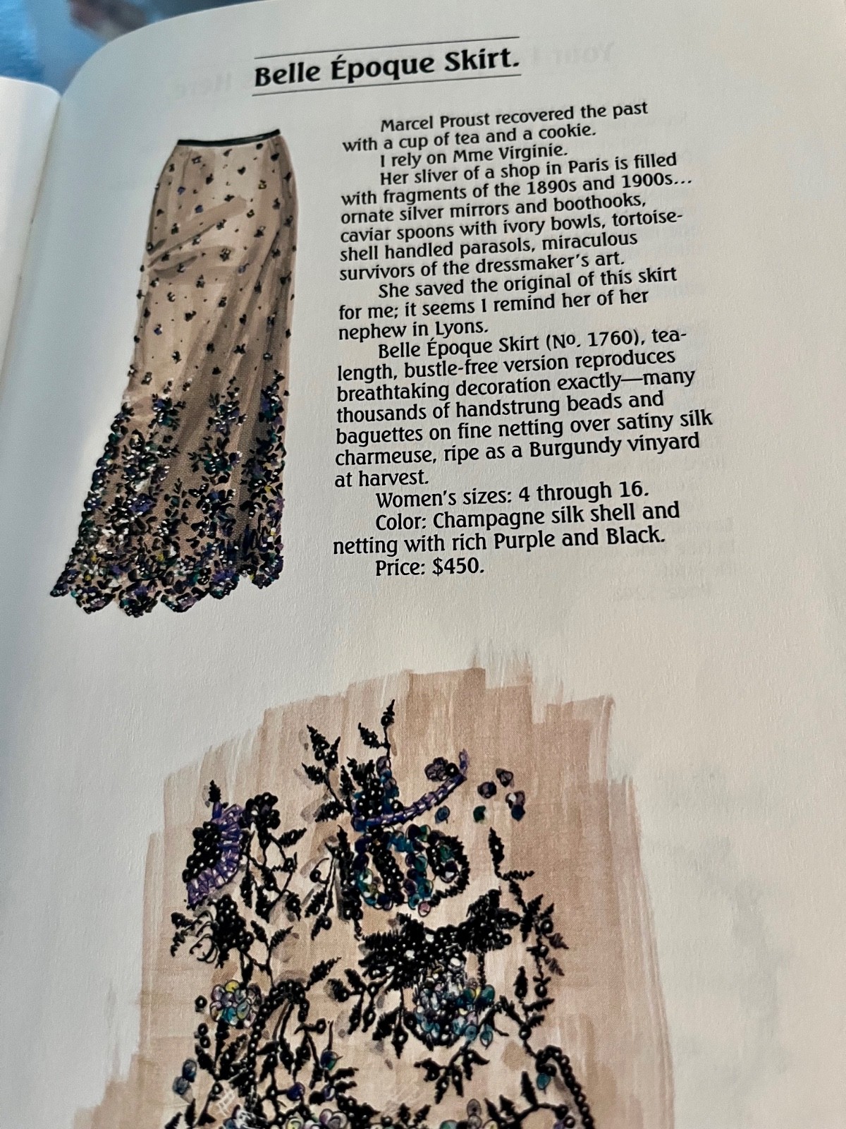 Excellent Vintage J Peterman Belle Epoque Silk Beaded Skirt Size 8 Waist 28-29